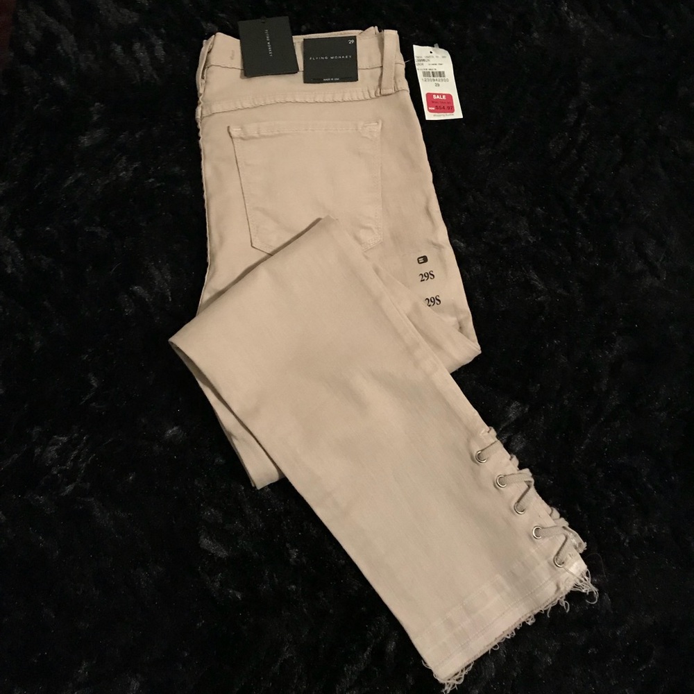 Flying Monkey Skinny Pant with accent ankle